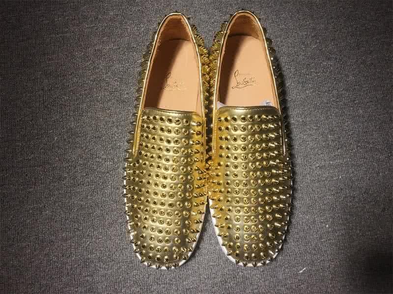 Christian Louboutin Low Top Golden Upper And All Full Rivets 2
