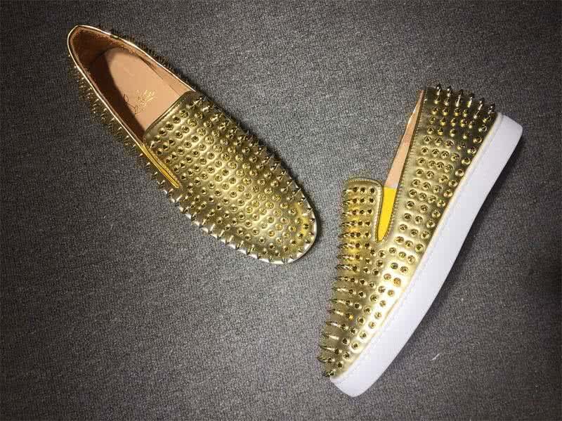 Christian Louboutin Low Top Golden Upper And All Full Rivets 4