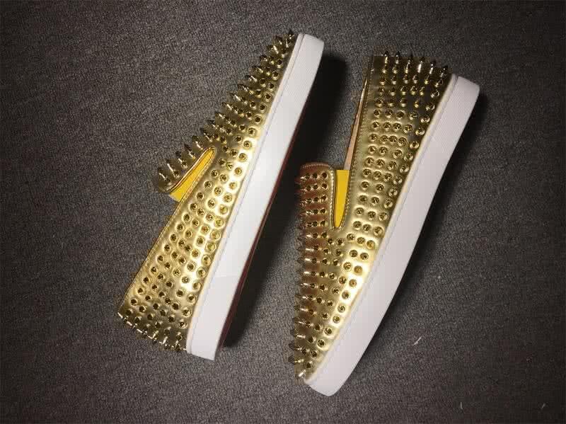 Christian Louboutin Low Top Golden Upper And All Full Rivets 5