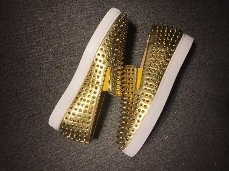 Christian Louboutin Low Top Golden Upper And All Full Rivets 6