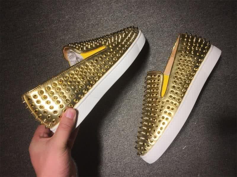 Christian Louboutin Low Top Golden Upper And All Full Rivets 7