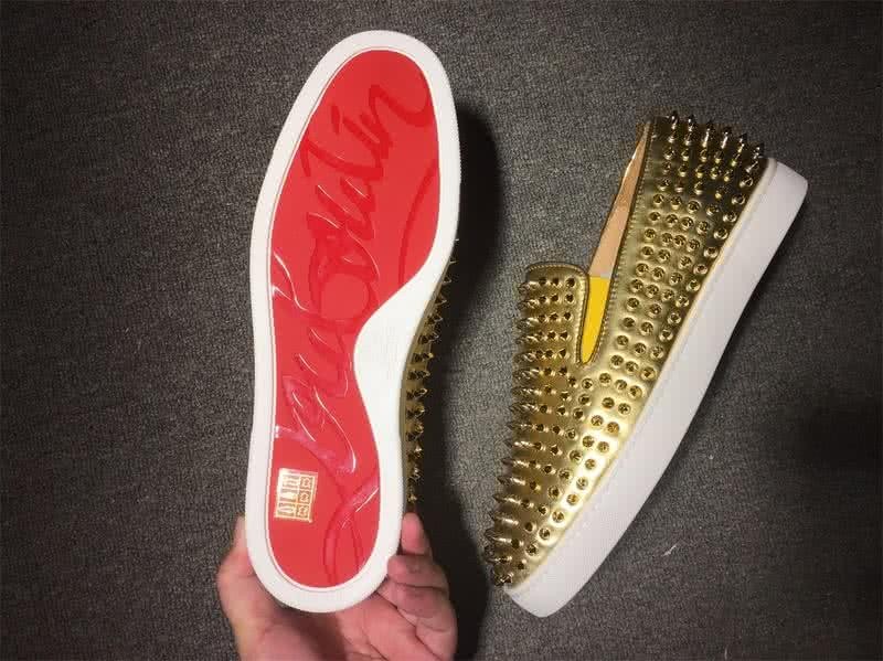 Christian Louboutin Low Top Golden Upper And All Full Rivets 8