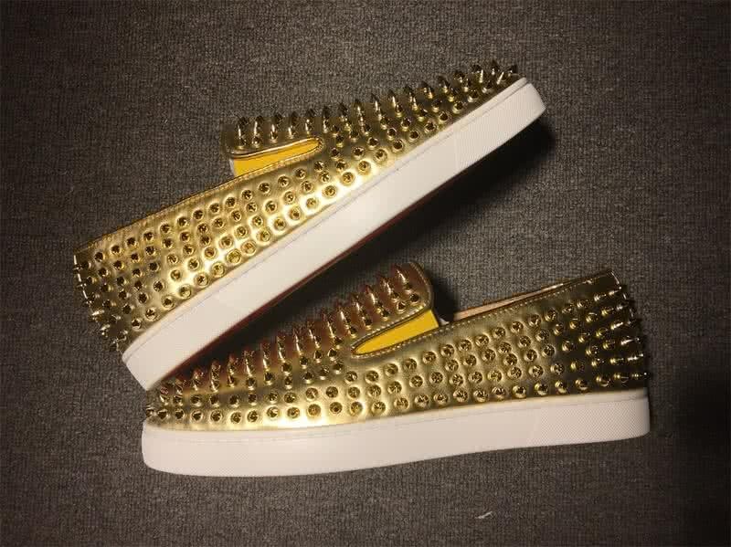 Christian Louboutin Low Top Golden Upper And All Full Rivets 9