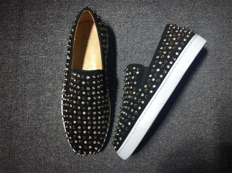 Christian Louboutin Low Top Black Upper And Full Rivets 3