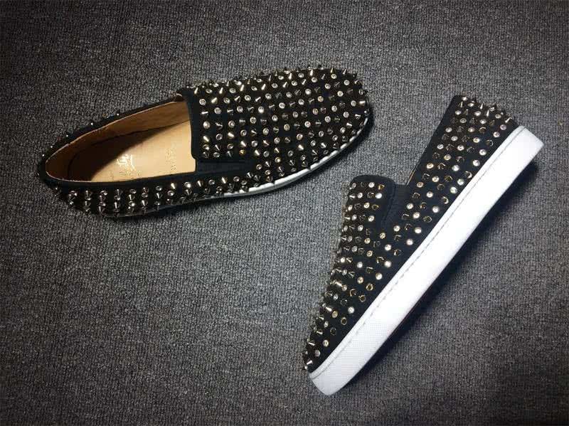 Christian Louboutin Low Top Black Upper And Full Rivets 4