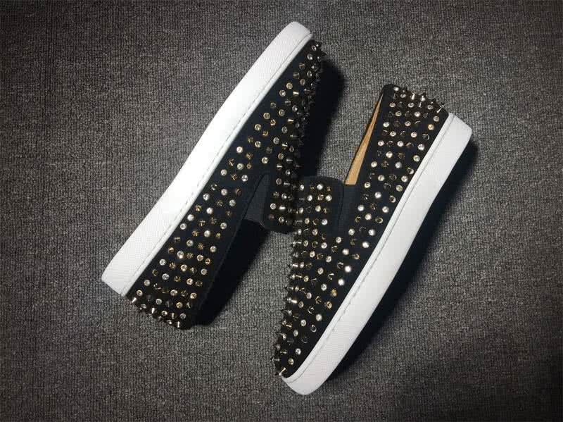 Christian Louboutin Low Top Black Upper And Full Rivets 6