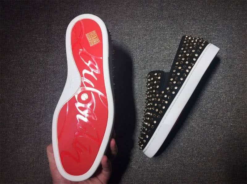 Christian Louboutin Low Top Black Upper And Full Rivets 8