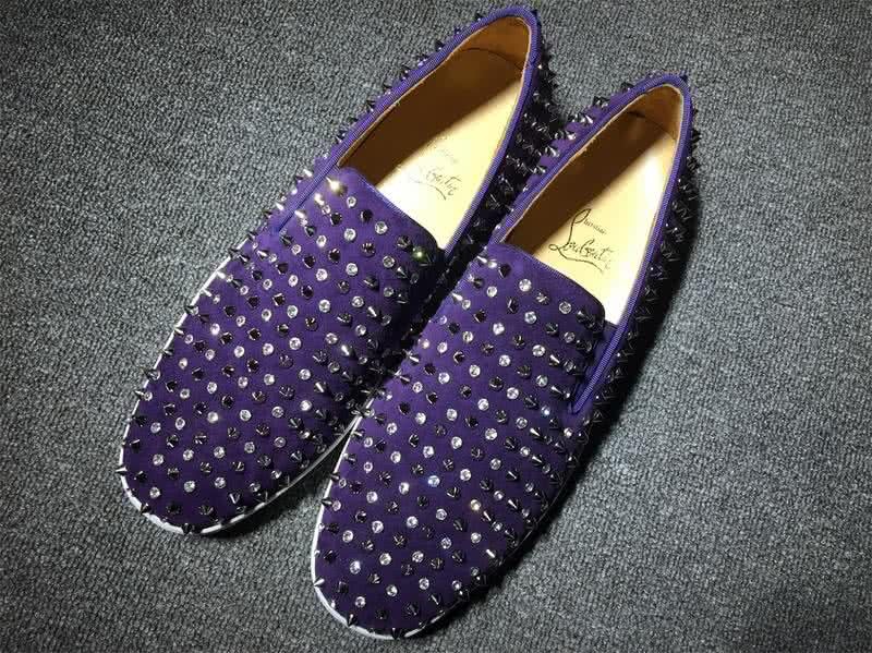 Christian Louboutin Low Top Purple Suede Upper And All Rivets 1