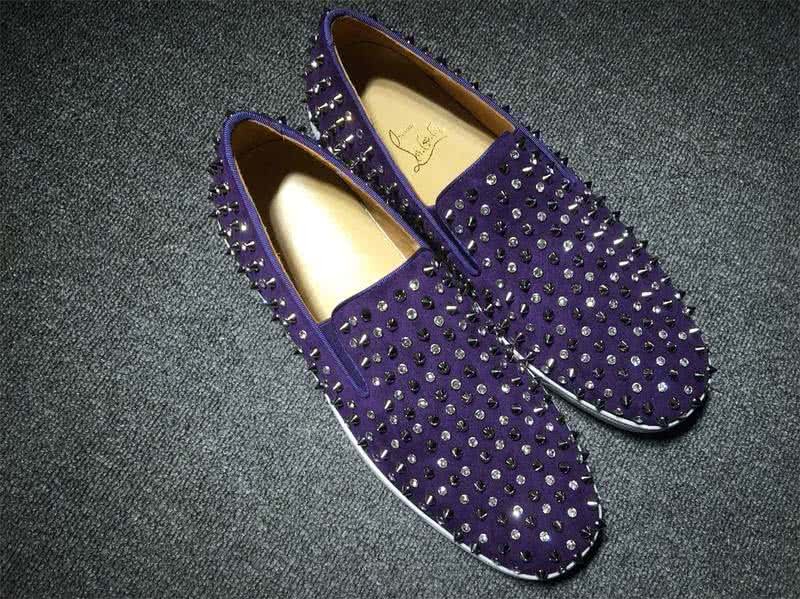 Christian Louboutin Low Top Purple Suede Upper And All Rivets 3