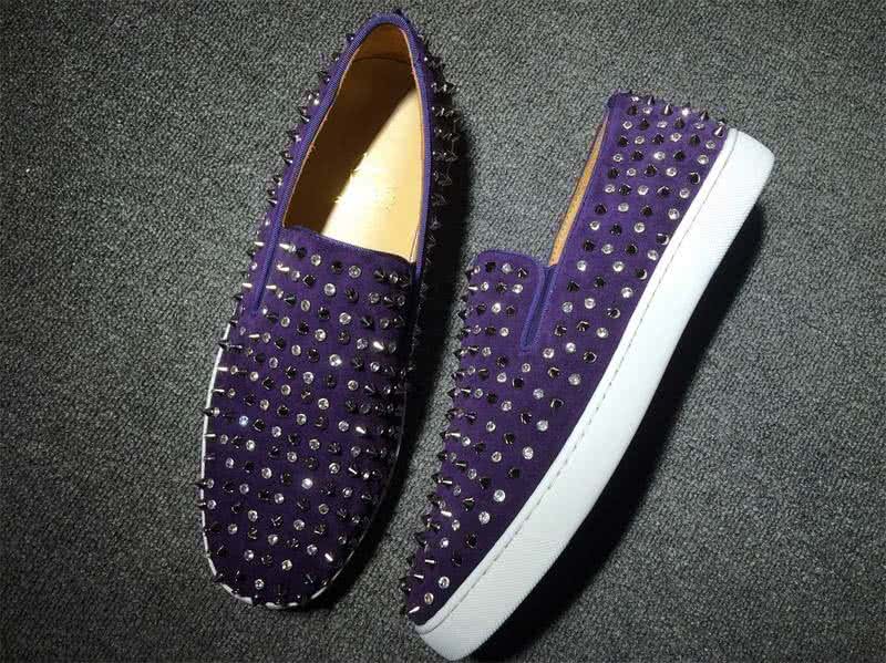 Christian Louboutin Low Top Purple Suede Upper And All Rivets 2