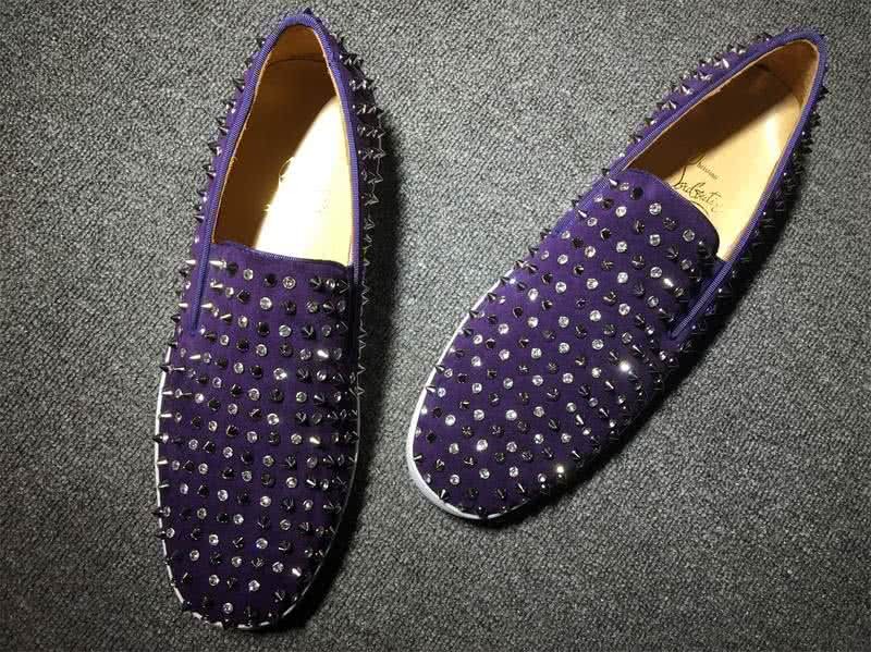 Christian Louboutin Low Top Purple Suede Upper And All Rivets 4