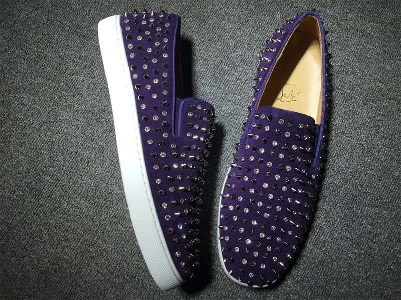 Christian Louboutin Low Top Purple Suede Upper And All Rivets 5