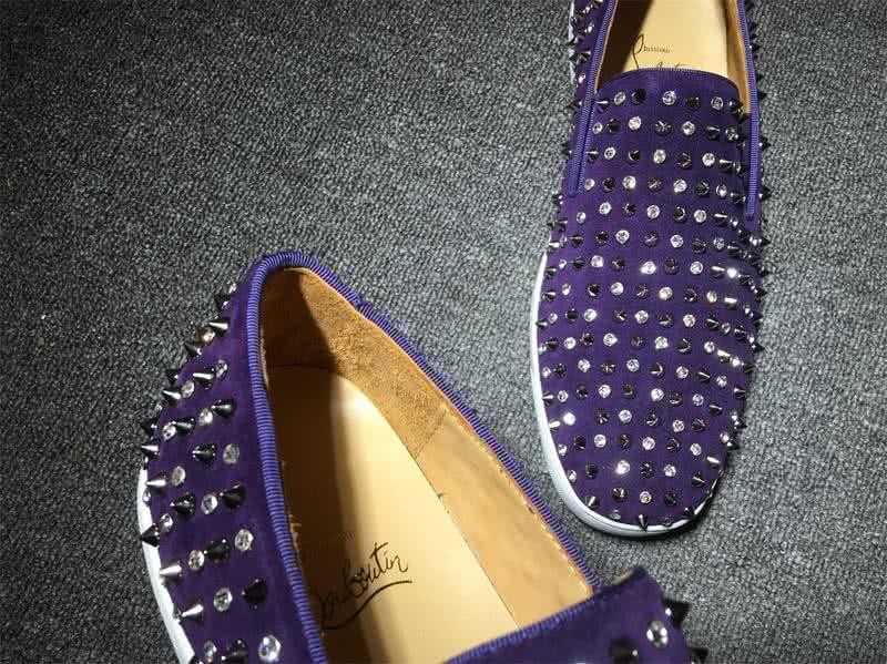 Christian Louboutin Low Top Purple Suede Upper And All Rivets 6