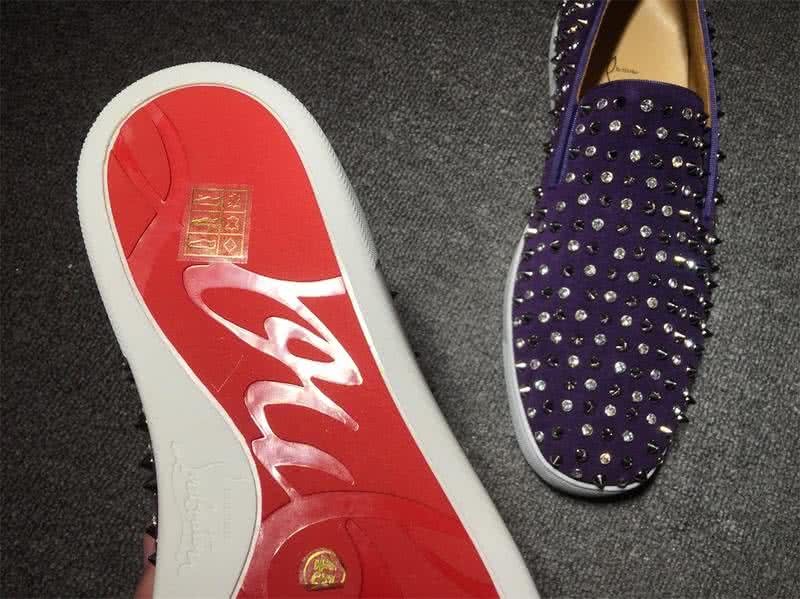 Christian Louboutin Low Top Purple Suede Upper And All Rivets 7