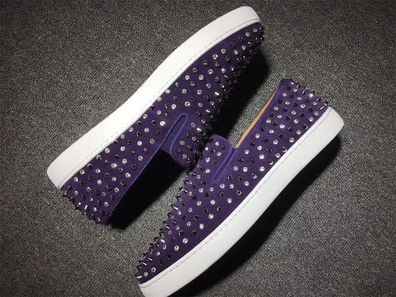 Christian Louboutin Low Top Purple Suede Upper And All Rivets 8