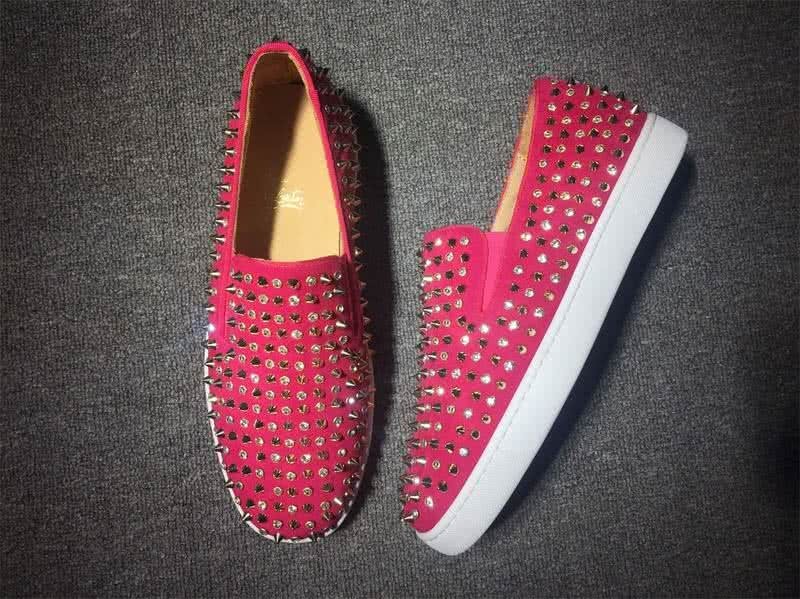 Christian Louboutin Low Top Red Upper And Full Rivets 3
