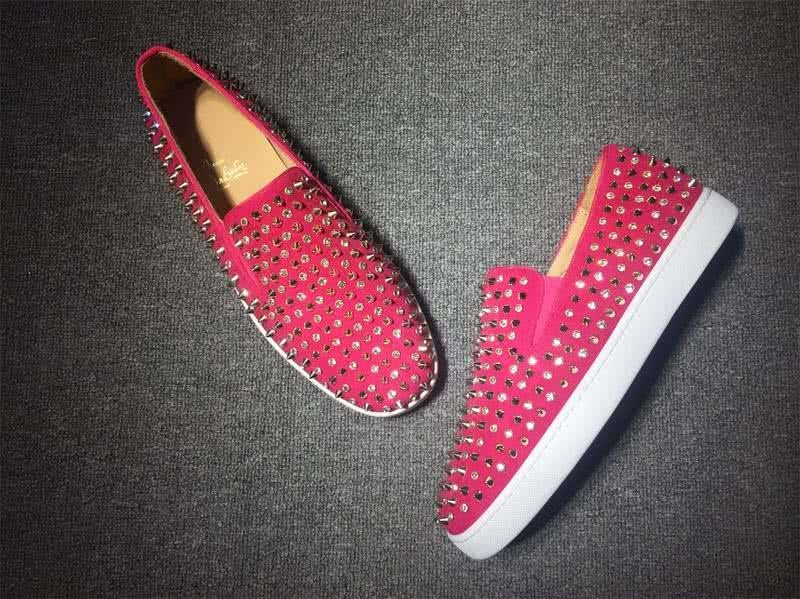 Christian Louboutin Low Top Red Upper And Full Rivets 4