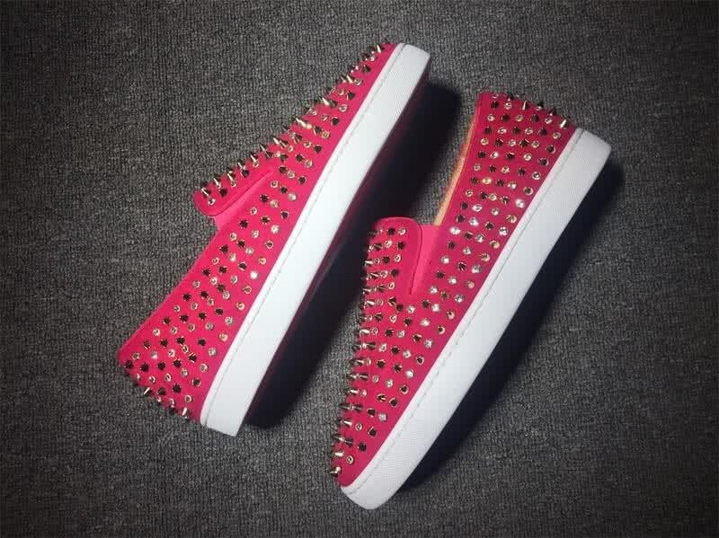 Christian Louboutin Low Top Red Upper And Full Rivets 5