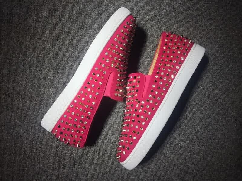 Christian Louboutin Low Top Red Upper And Full Rivets 6