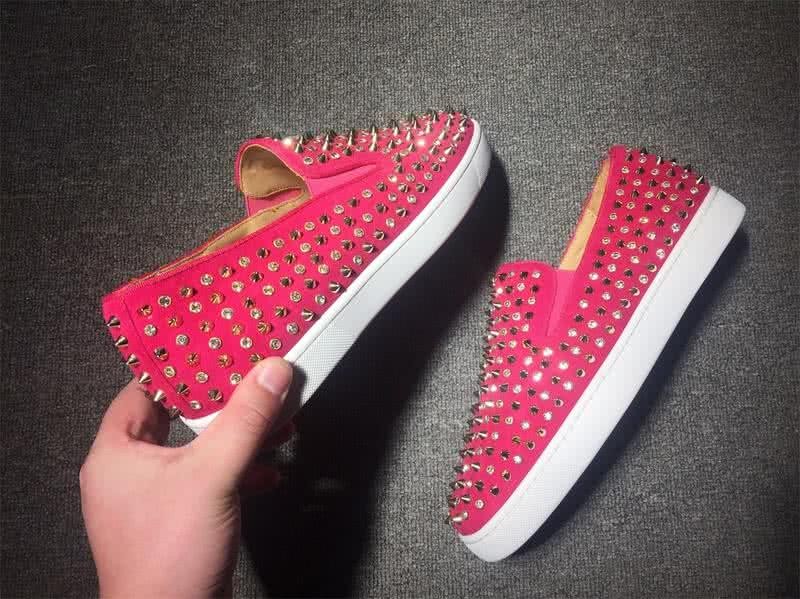Christian Louboutin Low Top Red Upper And Full Rivets 7