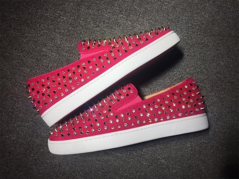 Christian Louboutin Low Top Red Upper And Full Rivets 9