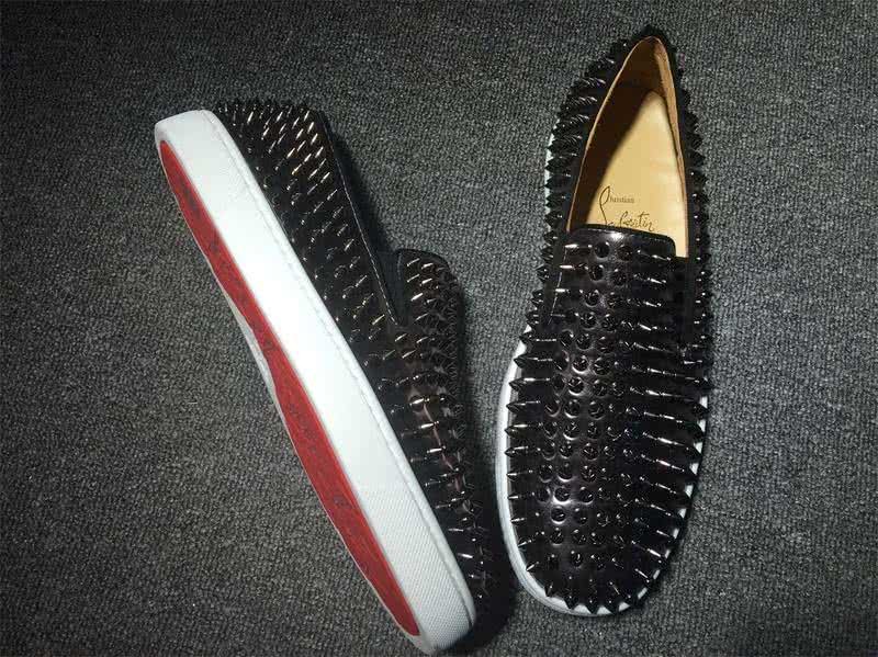 Christian Louboutin Low Top Black Upper And Full Black Rivets 5