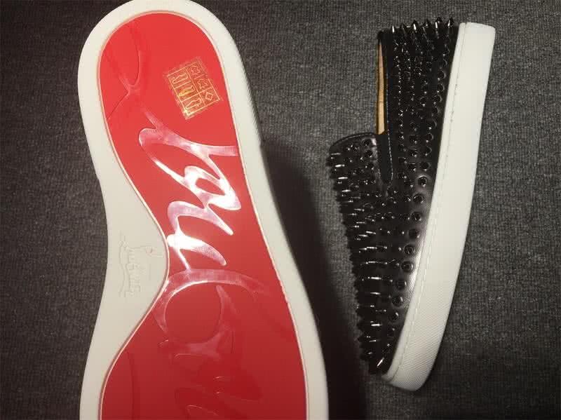 Christian Louboutin Low Top Black Upper And Full Black Rivets 7