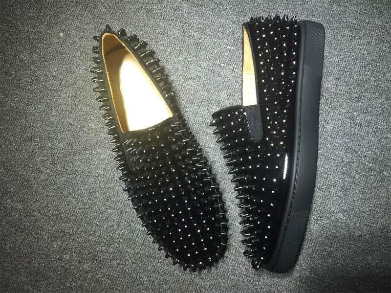 Christian Louboutin Low Top Black Upper And Full Rivets 3