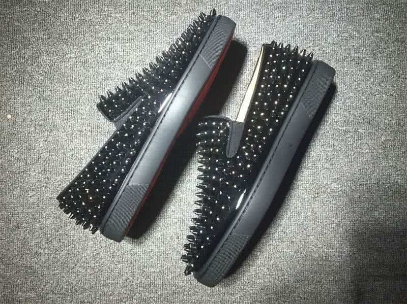 Christian Louboutin Low Top Black Upper And Full Rivets 6