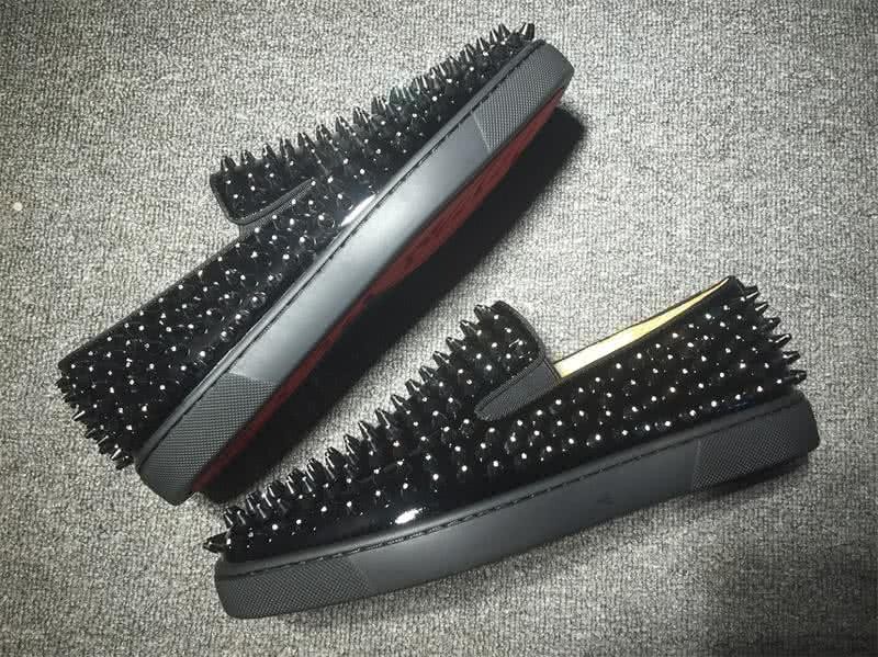 Christian Louboutin Low Top Black Upper And Full Rivets 9