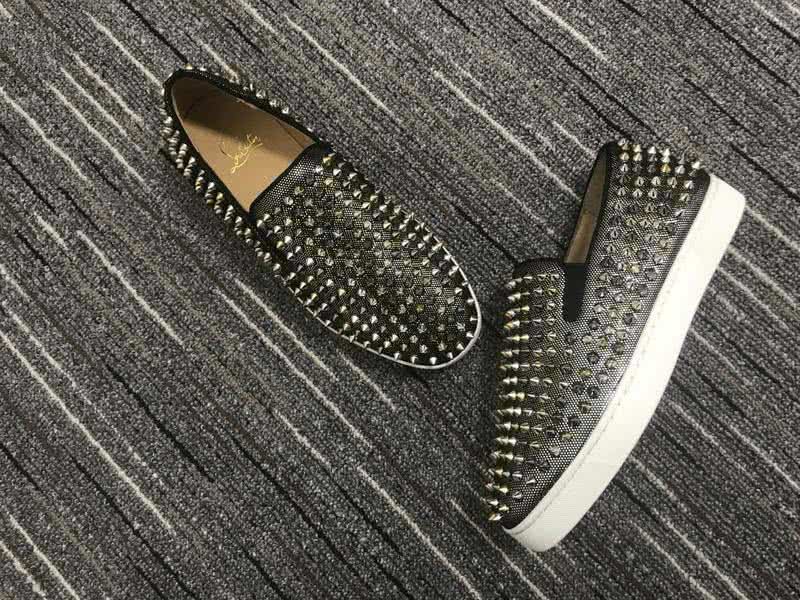 Christian Louboutin Low Top Fabric Upper And Black Rivets 3