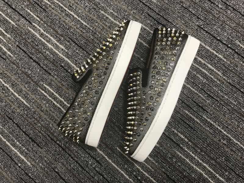 Christian Louboutin Low Top Fabric Upper And Black Rivets 4