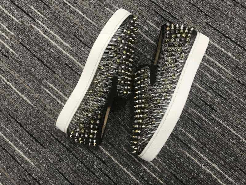 Christian Louboutin Low Top Fabric Upper And Black Rivets 5