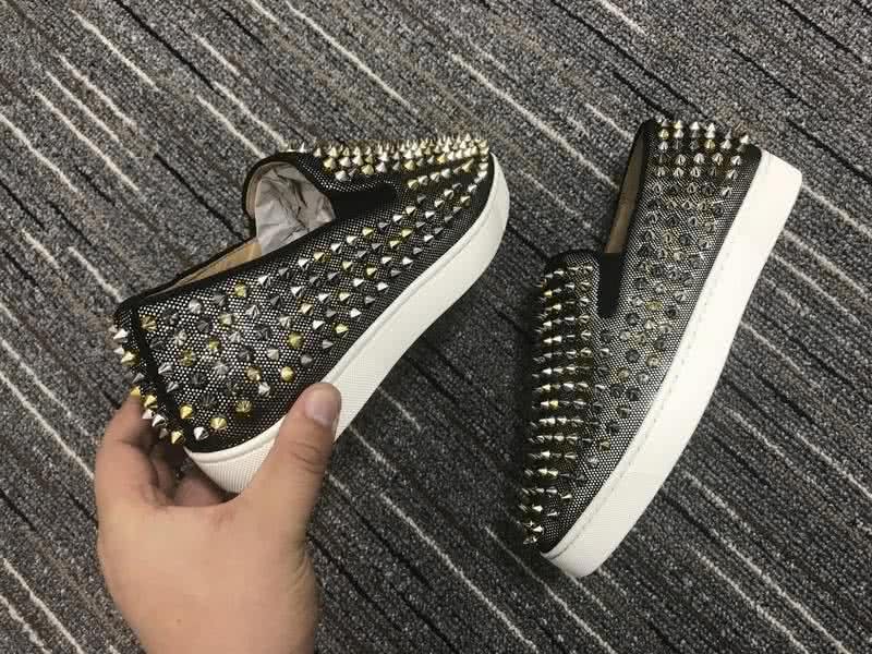 Christian Louboutin Low Top Fabric Upper And Black Rivets 6