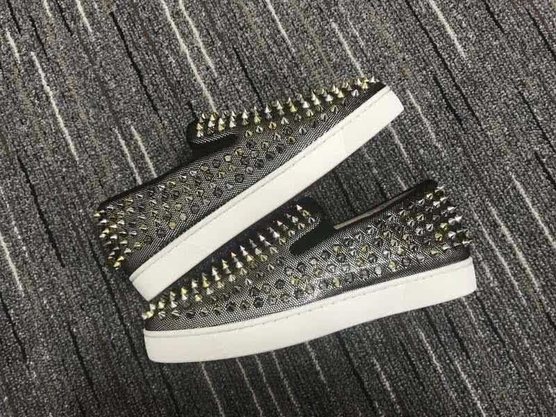 Christian Louboutin Low Top Fabric Upper And Black Rivets 8