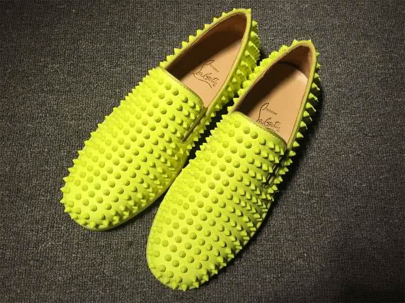 Christian Louboutin Low Top All Yellow Green And Full Rivets 1