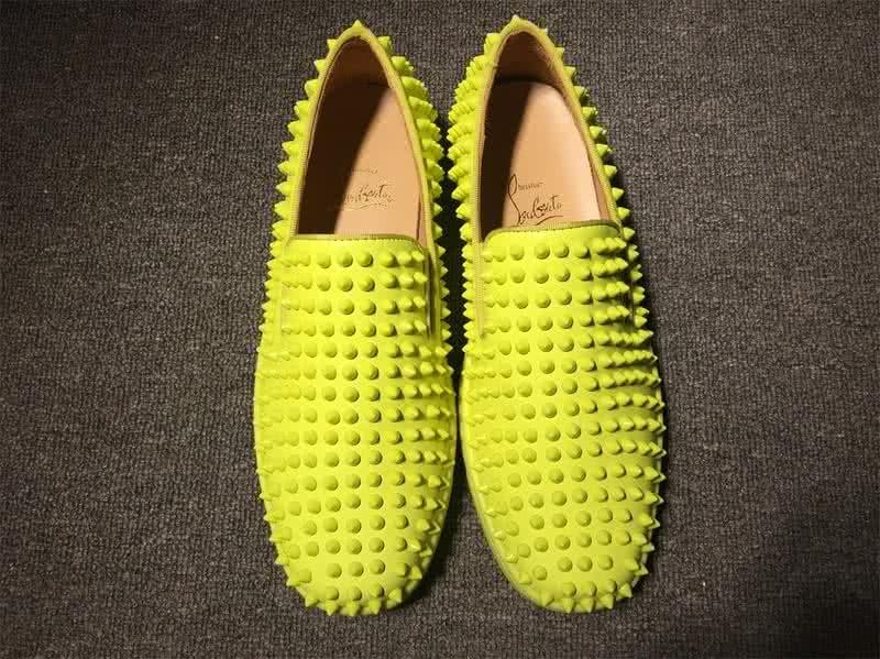 Christian Louboutin Low Top All Yellow Green And Full Rivets 2