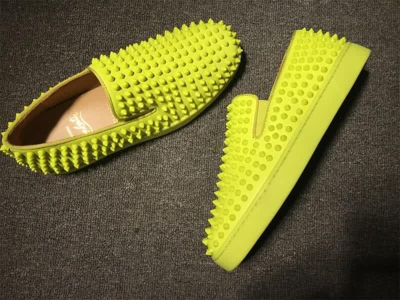 Christian Louboutin Low Top All Yellow Green And Full Rivets 4