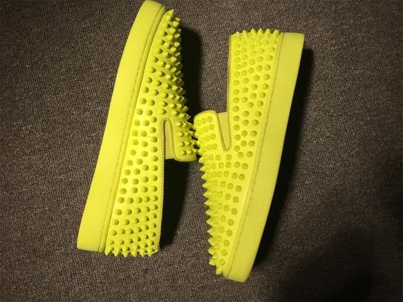 Christian Louboutin Low Top All Yellow Green And Full Rivets 6