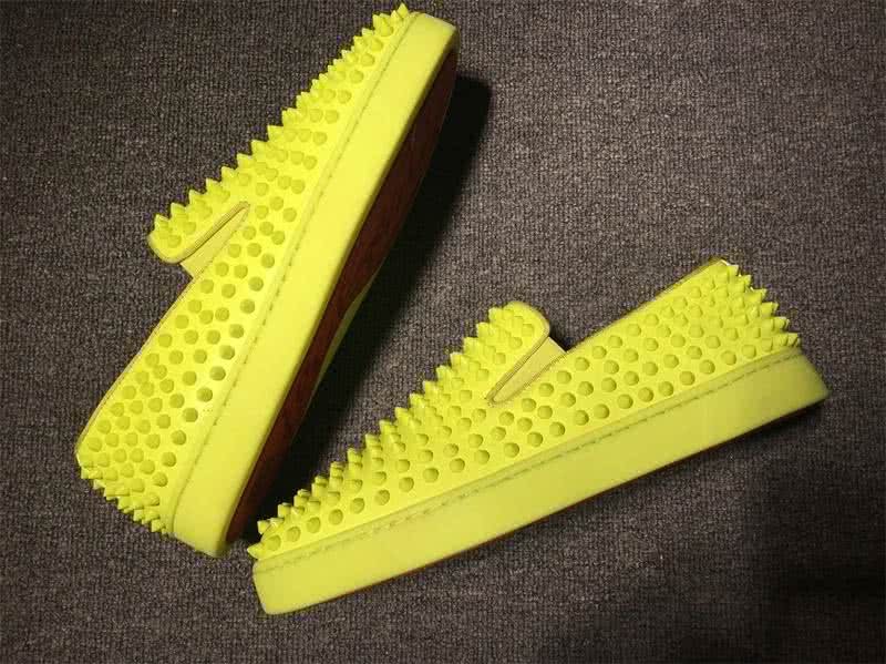 Christian Louboutin Low Top All Yellow Green And Full Rivets 8