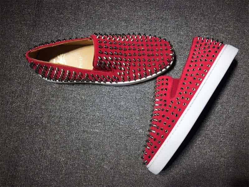Christian Louboutin Low Top All Full Black Rivets Red Suede Upper 4