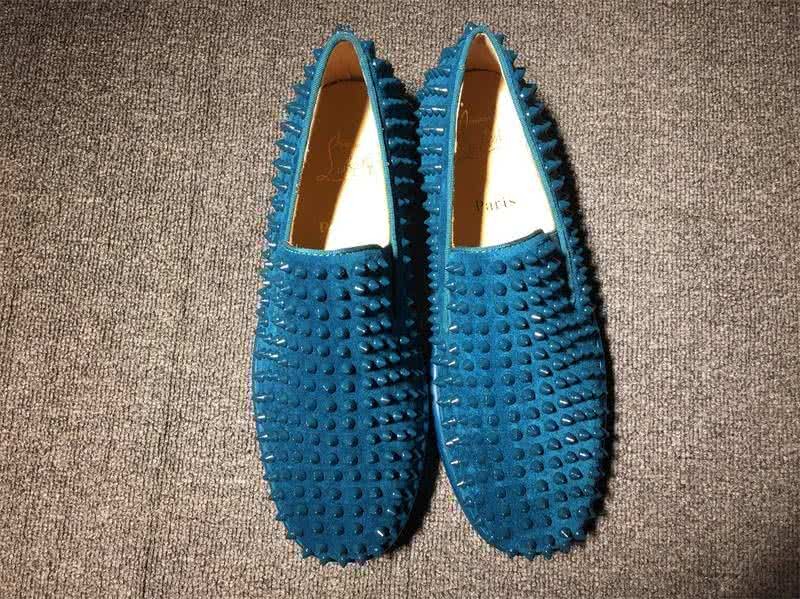 Christian Louboutin Low Top Full Rivets Blue Suede 3