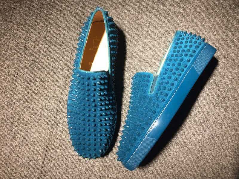 Christian Louboutin Low Top Full Rivets Blue Suede 2