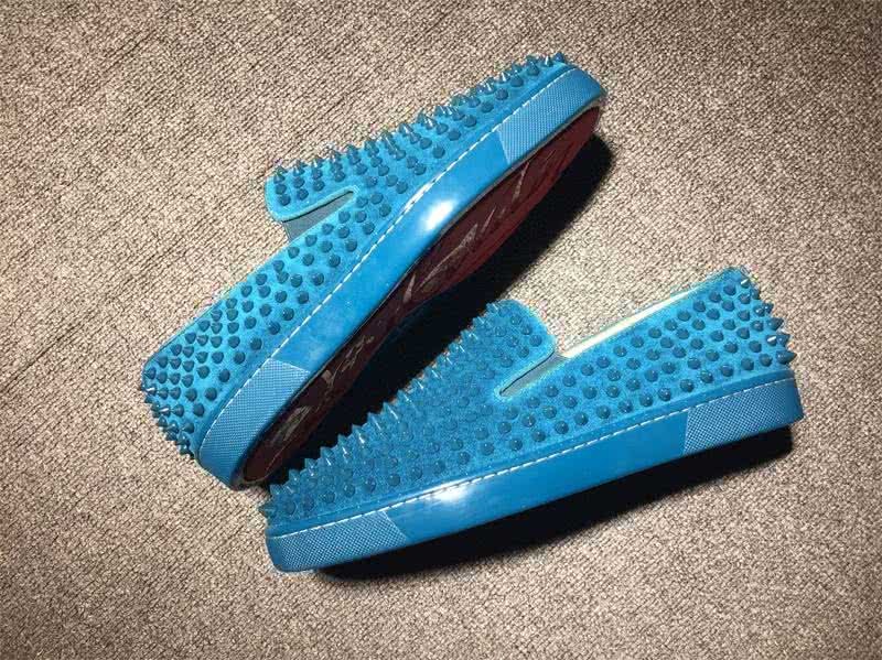 Christian Louboutin Low Top Full Rivets Blue Suede 7