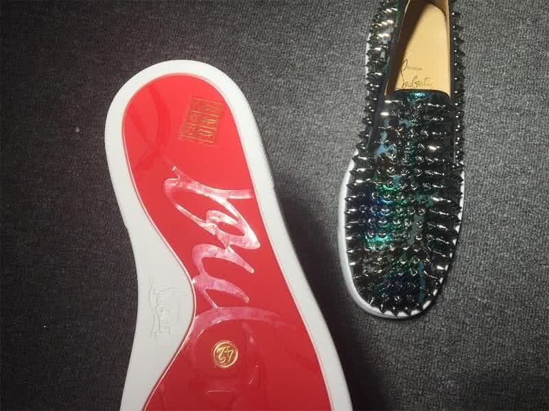 Christian Louboutin Low Top Full Black Rivets And Colorful Upper 7
