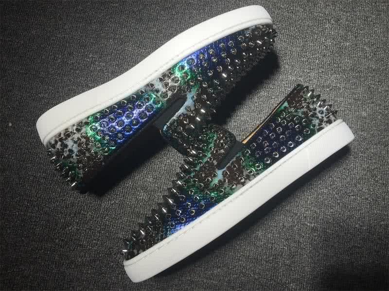 Christian Louboutin Low Top Full Black Rivets And Colorful Upper 8