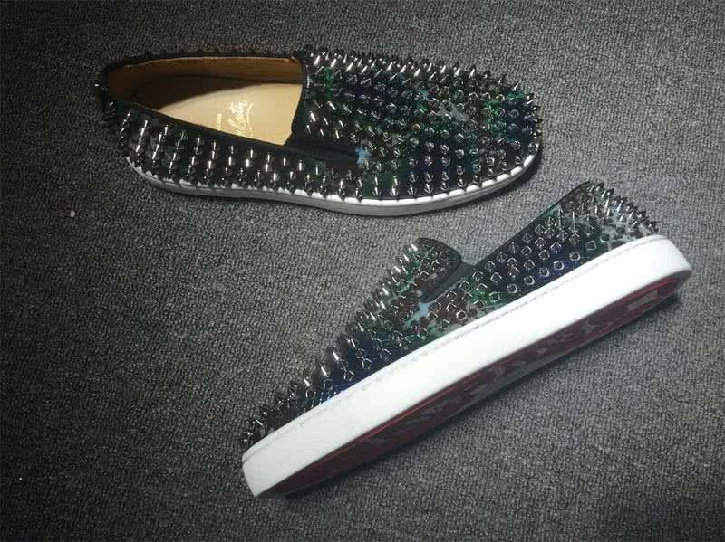 Christian Louboutin Low Top Full Black Rivets And Colorful Upper 9