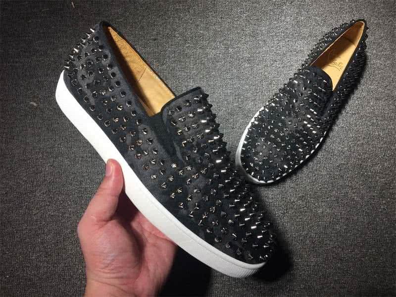 Christian Louboutin Low Top Full Rivets And Black Suede 7