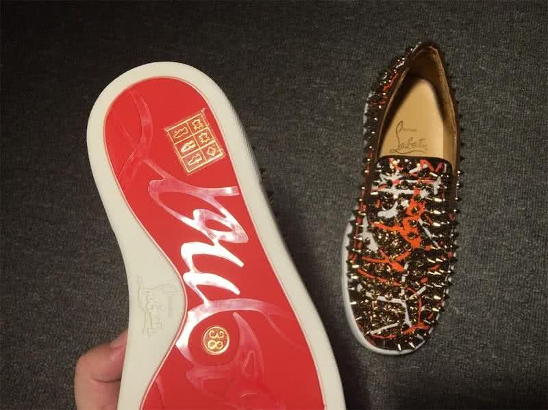 Christian Louboutin Low Top All Golden Rivets And Colored Upper 8