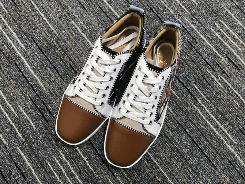 Christian Louboutin Low Top Lace-up Brown Blue And Pattern 1